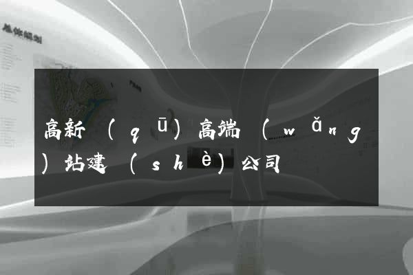 高新區(qū)高端網(wǎng)站建設(shè)公司