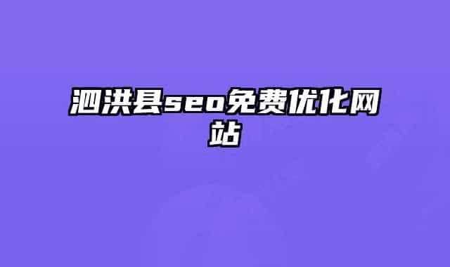 泗洪縣seo免費優(yōu)化網站